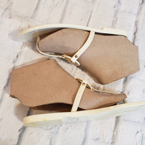 Tory Burch Miller Jelly Sandals Cream Size 7 - Picture 4 of 6